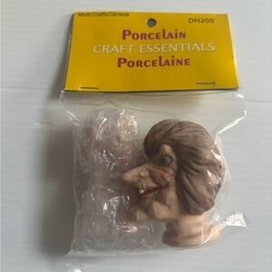 Vintage Porcelain Witch Doll Head Multi Crafts Canada NOS